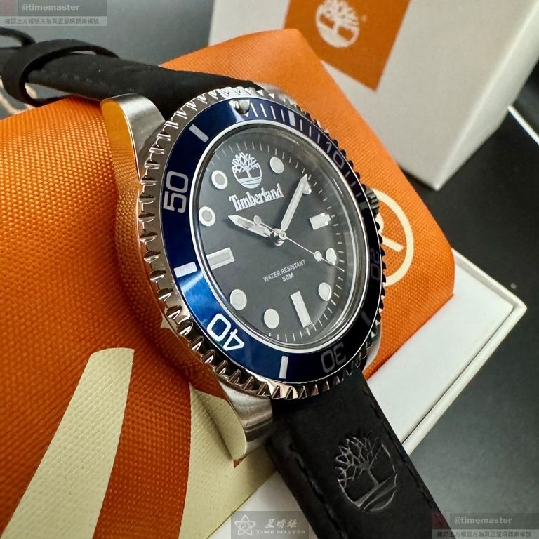 Timberland手錶,編號TL57207,42mm寶藍錶殼,深黑色錶帶款-細節圖11