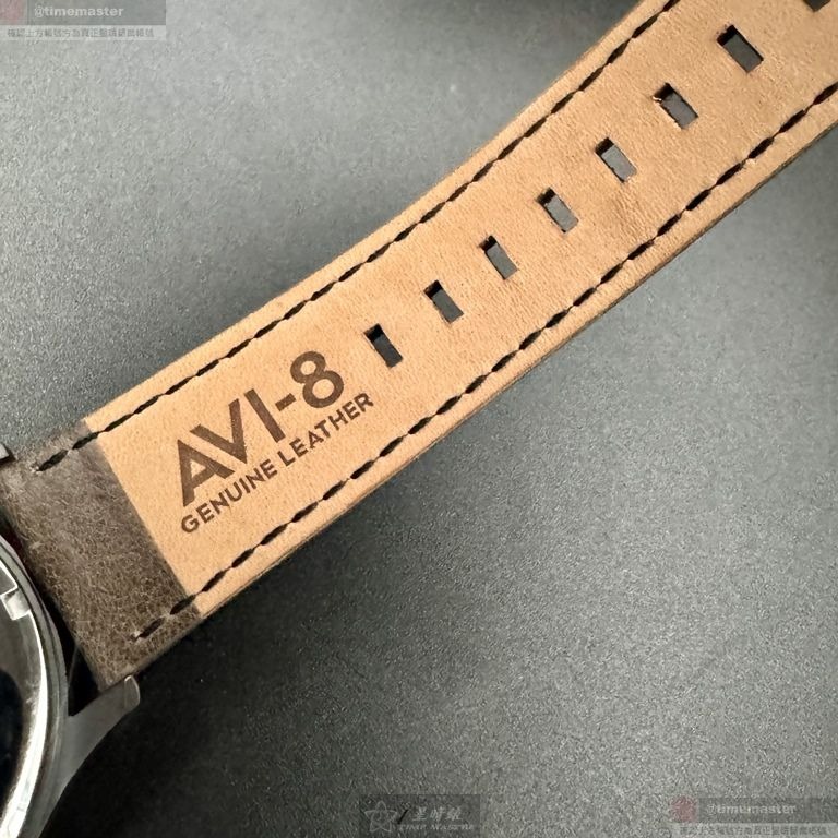 AVI-8手錶,編號AV00004,44mm槍灰色錶殼,咖啡色錶帶款-細節圖8