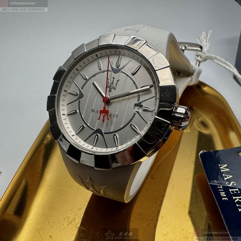 MASERATI手錶,編號R8851103503,38mm銀錶殼,白錶帶款-細節圖5