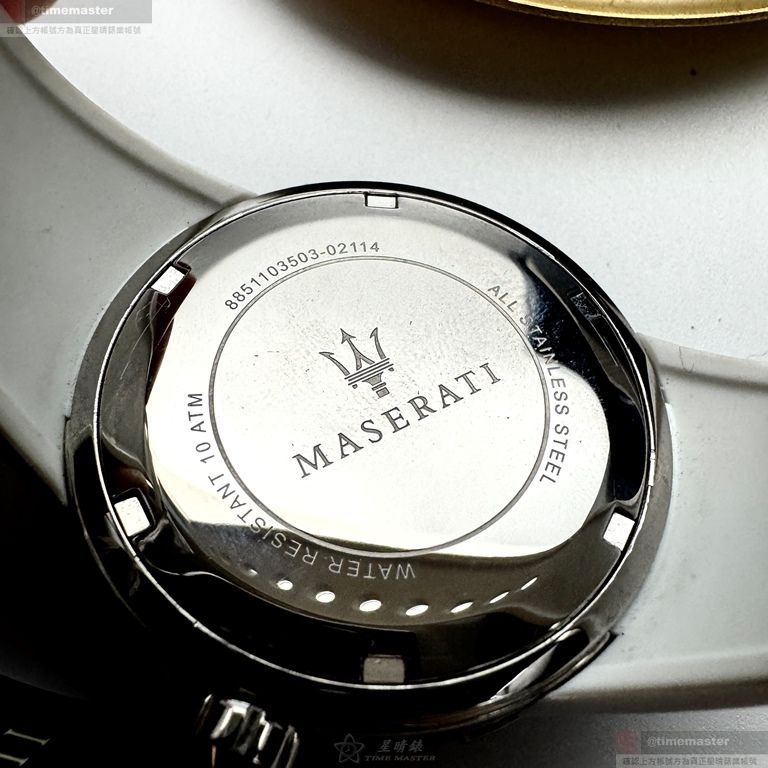 MASERATI手錶,編號R8851103503,38mm銀錶殼,白錶帶款-細節圖7