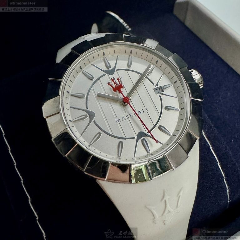 MASERATI手錶,編號R8851103503,38mm銀錶殼,白錶帶款-細節圖8