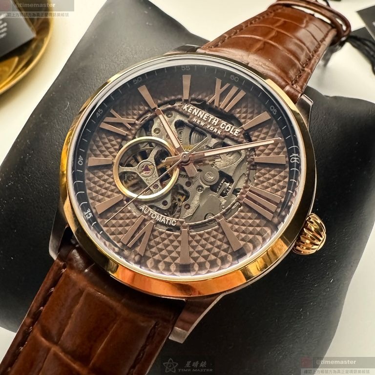 Kenneth Cole手錶,編號KCWGE2122404,44mm玫瑰金錶殼,咖啡色錶帶款-細節圖2