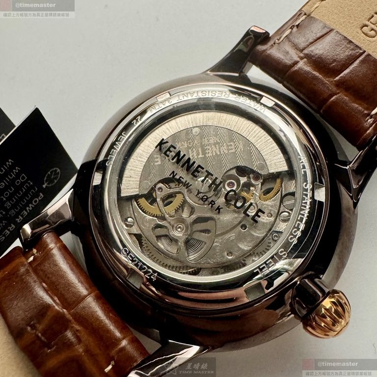 Kenneth Cole手錶,編號KCWGE2122404,44mm玫瑰金錶殼,咖啡色錶帶款-細節圖4