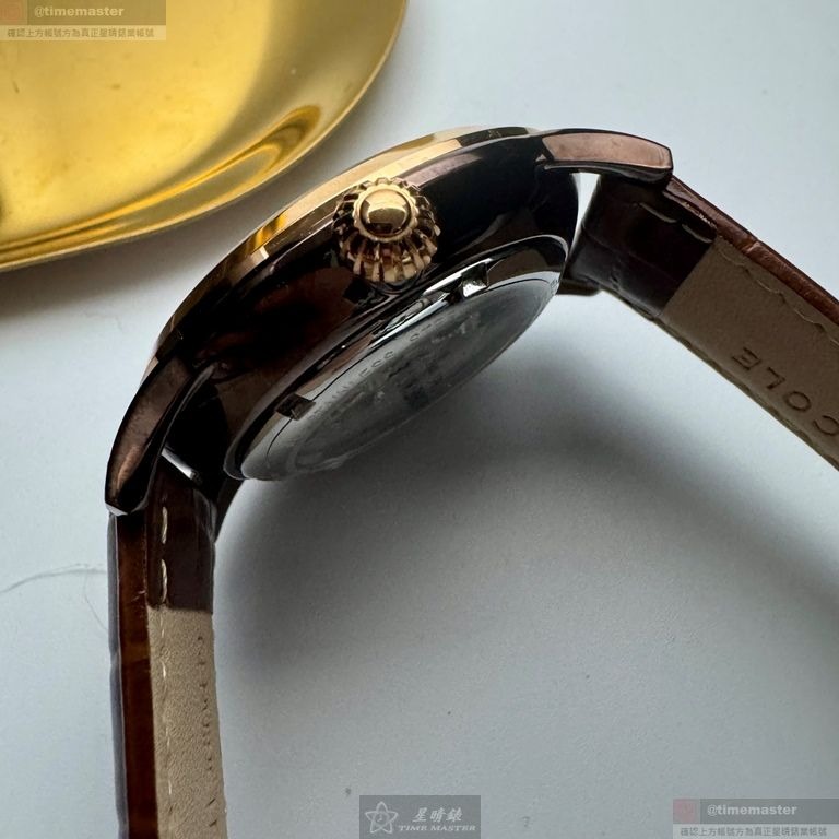 Kenneth Cole手錶,編號KCWGE2122404,44mm玫瑰金錶殼,咖啡色錶帶款-細節圖5