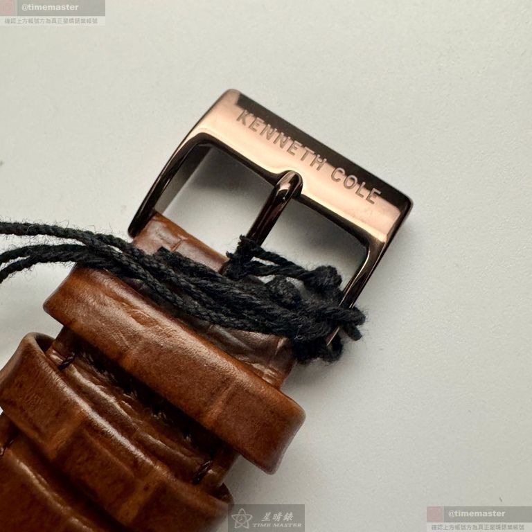 Kenneth Cole手錶,編號KCWGE2122404,44mm玫瑰金錶殼,咖啡色錶帶款-細節圖6
