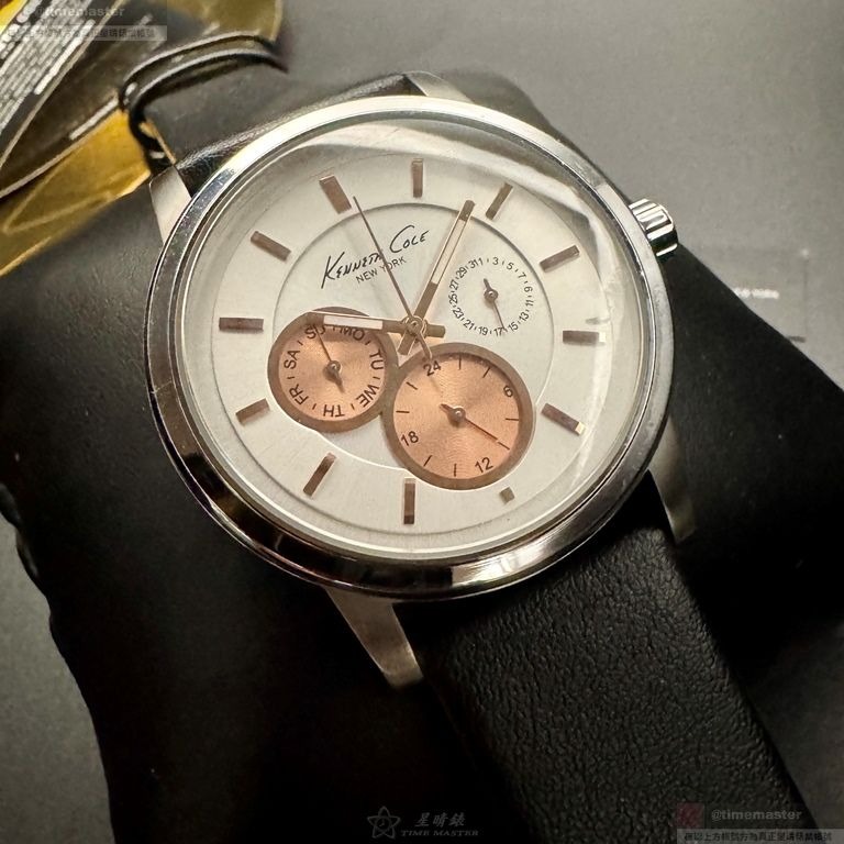Kenneth Cole手錶,編號3010013495.0,42mm銀錶殼,深黑色錶帶款-細節圖2