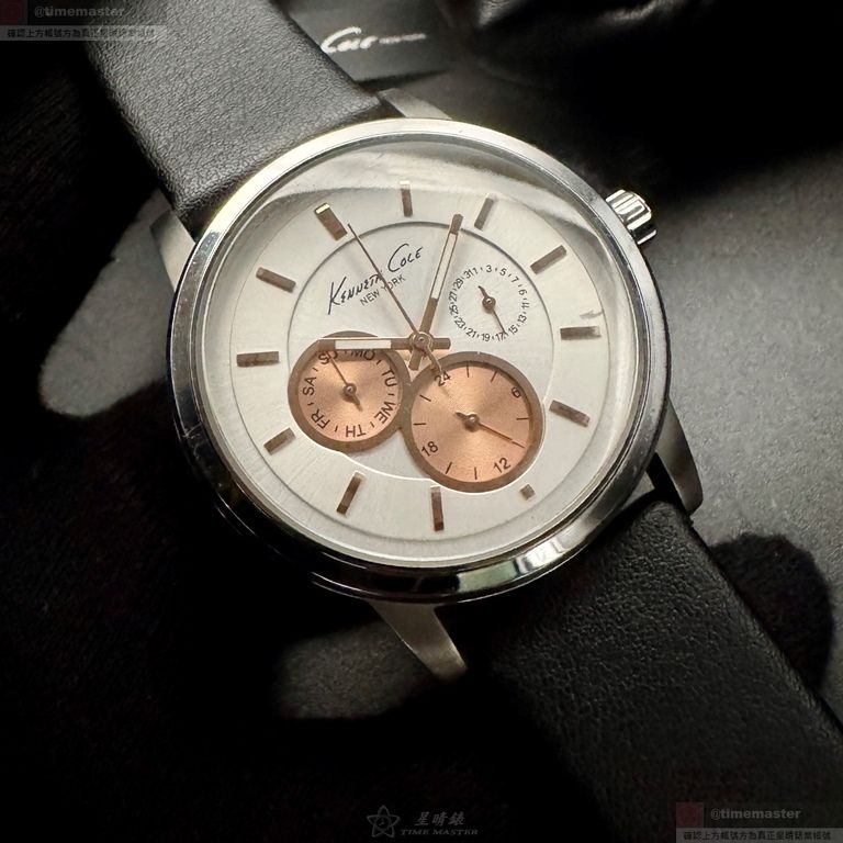 Kenneth Cole手錶,編號3010013495.0,42mm銀錶殼,深黑色錶帶款-細節圖3