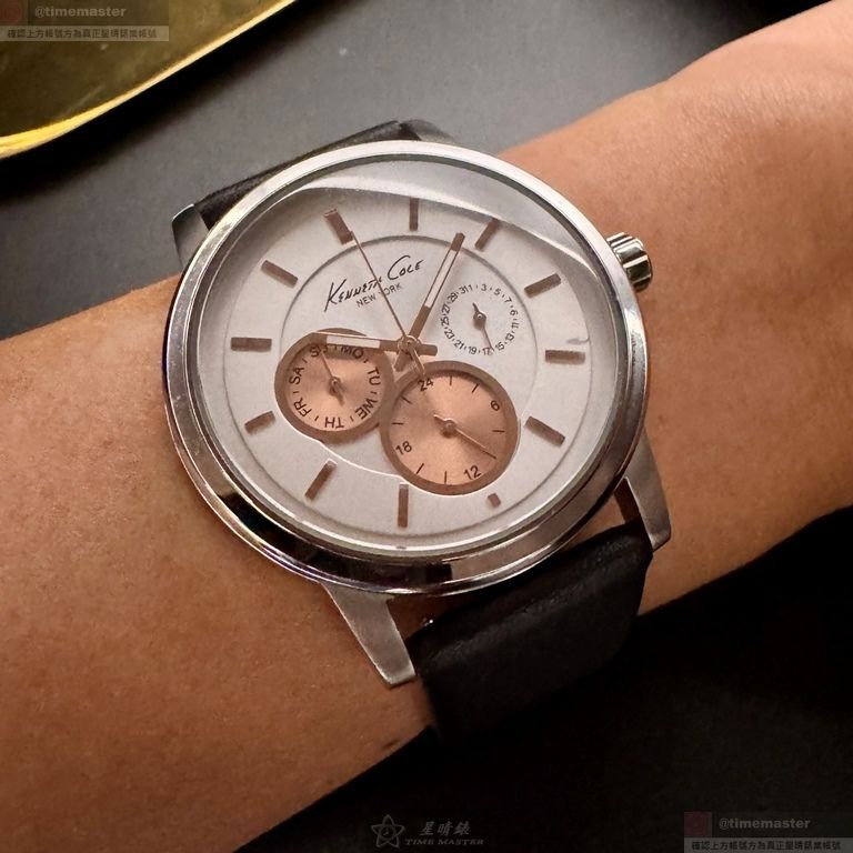 Kenneth Cole手錶,編號3010013495.0,42mm銀錶殼,深黑色錶帶款-細節圖8