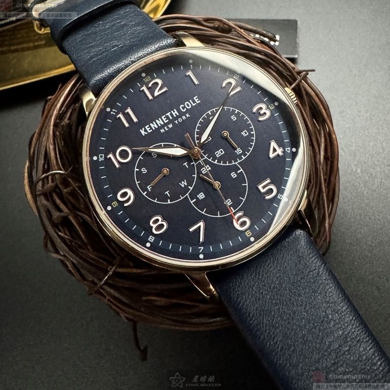 Kenneth Cole手錶,編號KC50801003,42mm玫瑰金錶殼,寶藍錶帶款-細節圖2