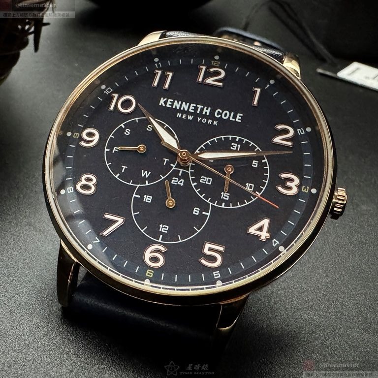 Kenneth Cole手錶,編號KC50801003,42mm玫瑰金錶殼,寶藍錶帶款-細節圖5