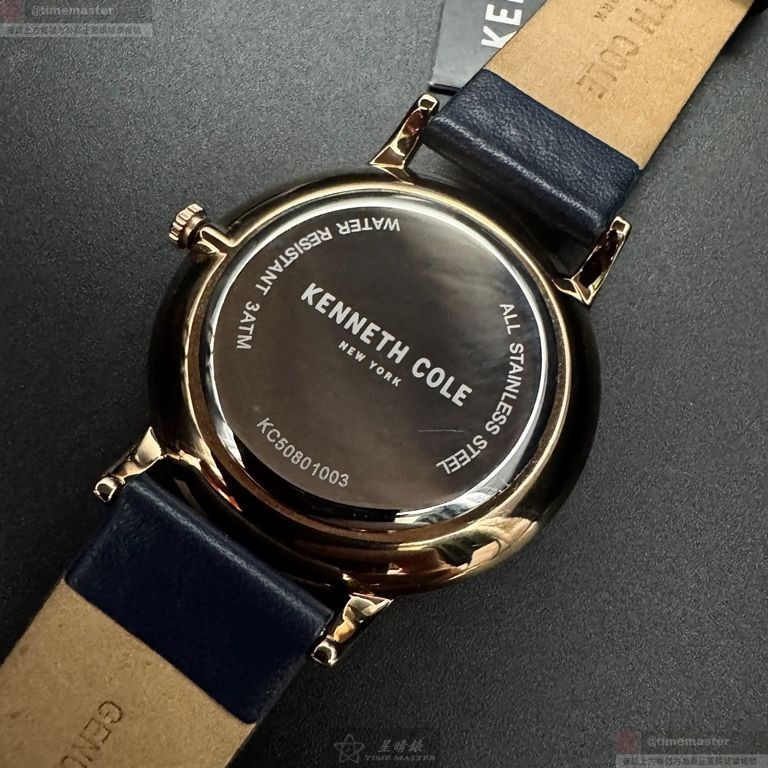 Kenneth Cole手錶,編號KC50801003,42mm玫瑰金錶殼,寶藍錶帶款-細節圖7