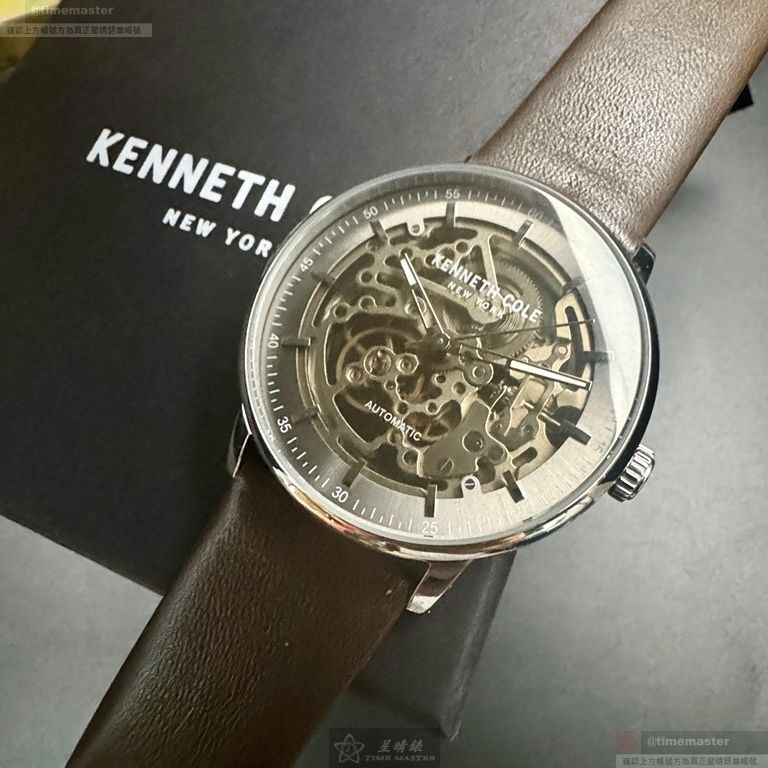 Kenneth Cole手錶,編號KC00009,42mm銀錶殼,咖啡色錶帶款-細節圖9