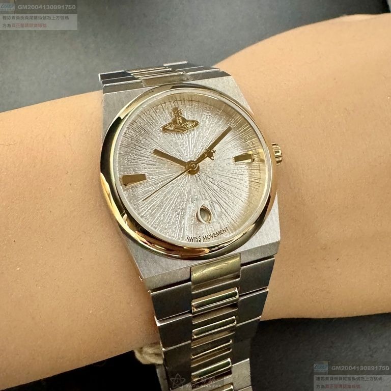 Vivienne Westwood手錶,編號VW30311,28mm, 32mm銀錶殼,金銀相間錶帶款-細節圖2