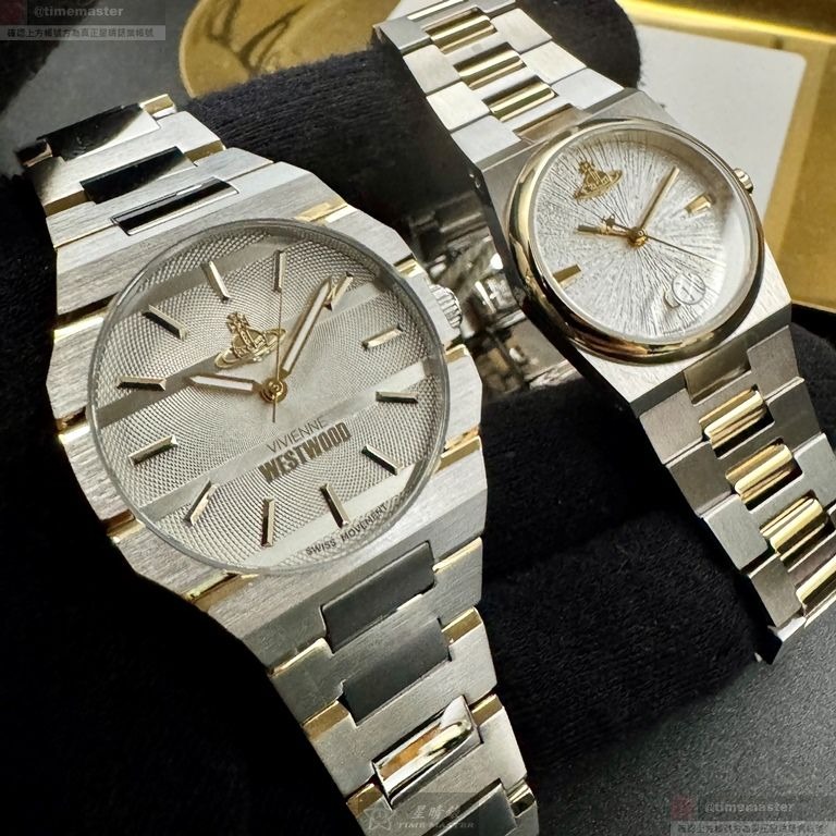 Vivienne Westwood手錶,編號VW30313,36mm, 40mm白金色錶殼,金銀相間錶帶款-細節圖2