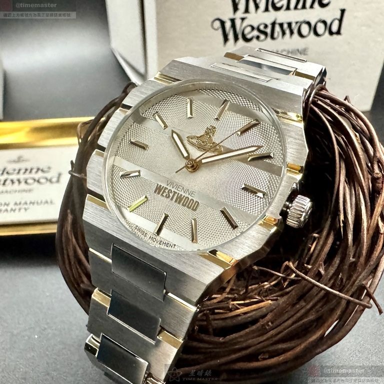 Vivienne Westwood手錶,編號VW30313,36mm, 40mm白金色錶殼,金銀相間錶帶款-細節圖3