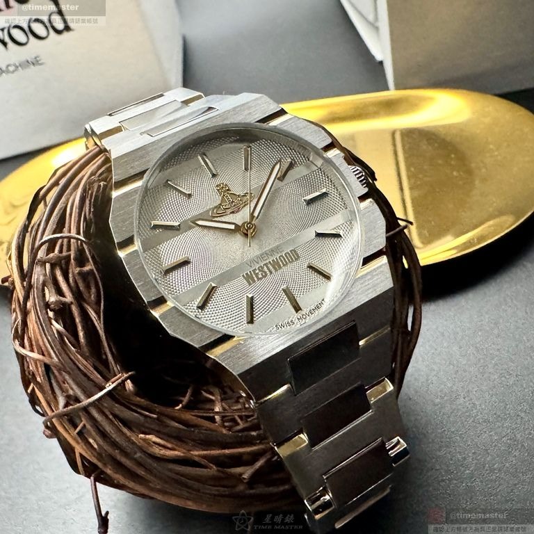 Vivienne Westwood手錶,編號VW30313,36mm, 40mm白金色錶殼,金銀相間錶帶款-細節圖4