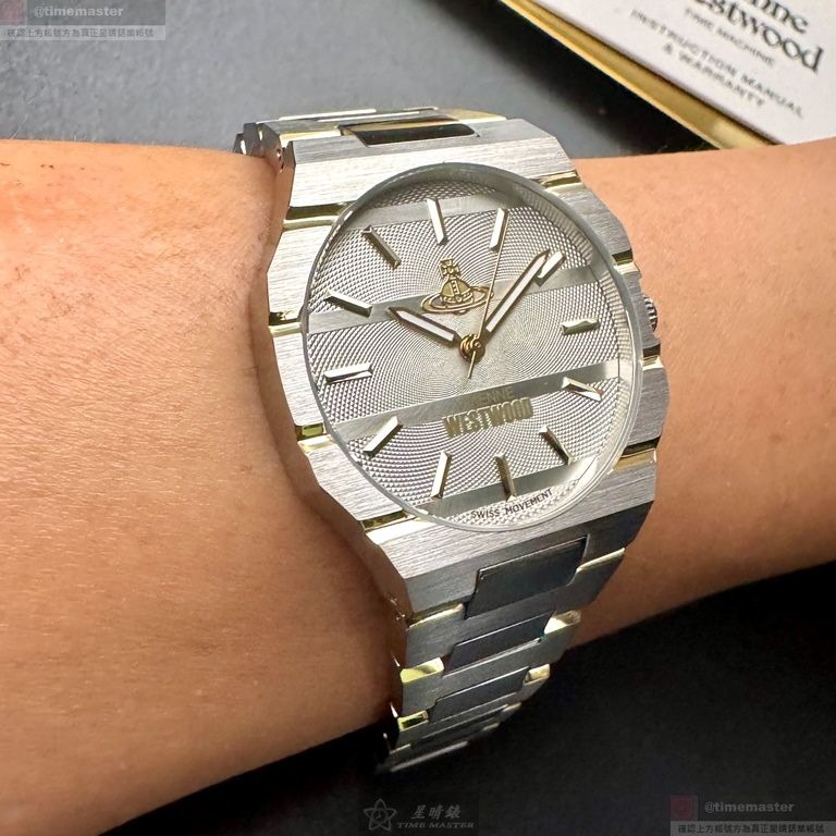 Vivienne Westwood手錶,編號VW30313,36mm, 40mm白金色錶殼,金銀相間錶帶款-細節圖8