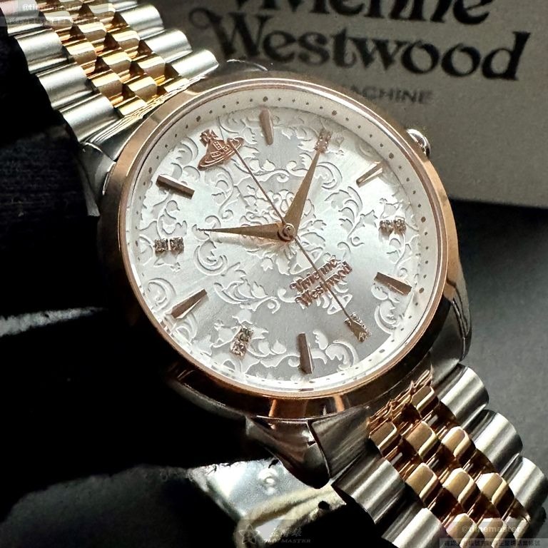 Vivienne Westwood手錶,編號VW30320,38mm玫瑰金錶殼,金銀相間錶帶款-細節圖4