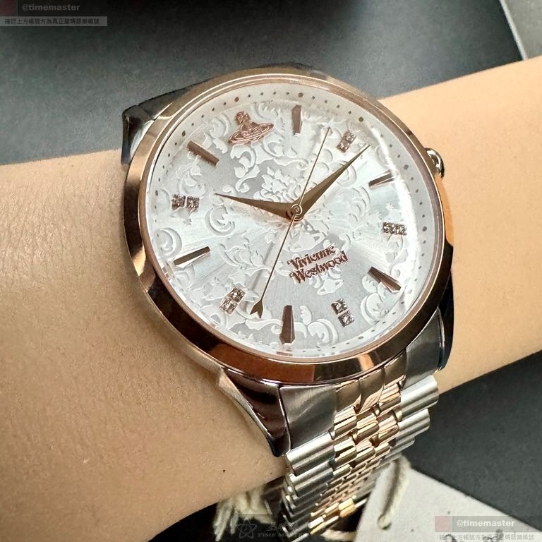 Vivienne Westwood手錶,編號VW30320,38mm玫瑰金錶殼,金銀相間錶帶款-細節圖7