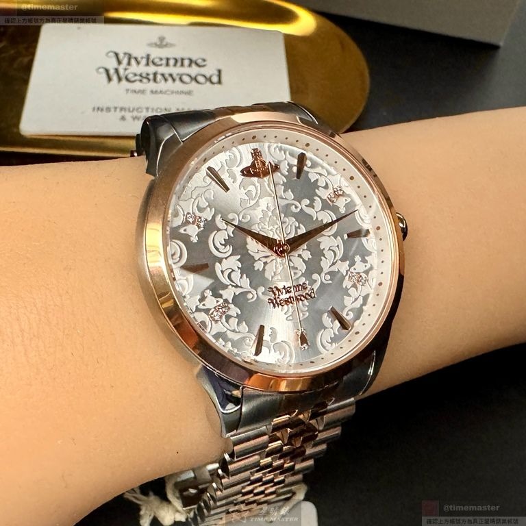 Vivienne Westwood手錶,編號VW30320,38mm玫瑰金錶殼,金銀相間錶帶款-細節圖8