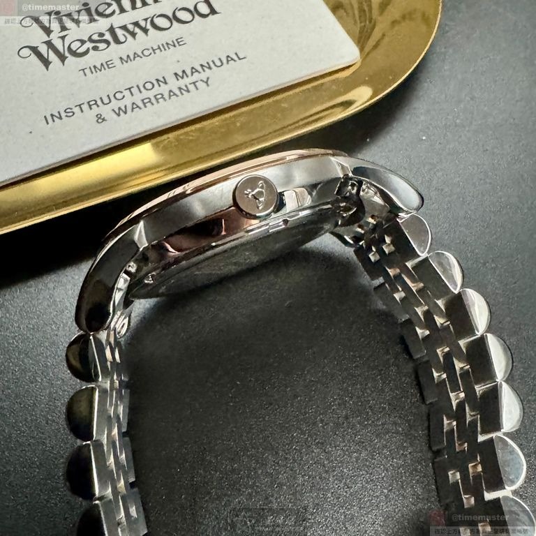 Vivienne Westwood手錶,編號VW30320,38mm玫瑰金錶殼,金銀相間錶帶款-細節圖9