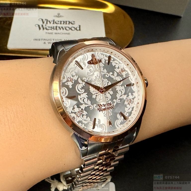 Vivienne Westwood手錶,編號VW30320,38mm玫瑰金錶殼,金銀相間錶帶款-細節圖8