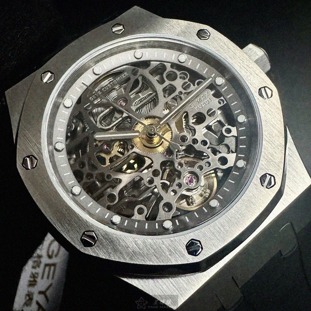GEYA手錶,編號G78036GWKW,42mm銀錶殼,深黑色錶帶款-細節圖8