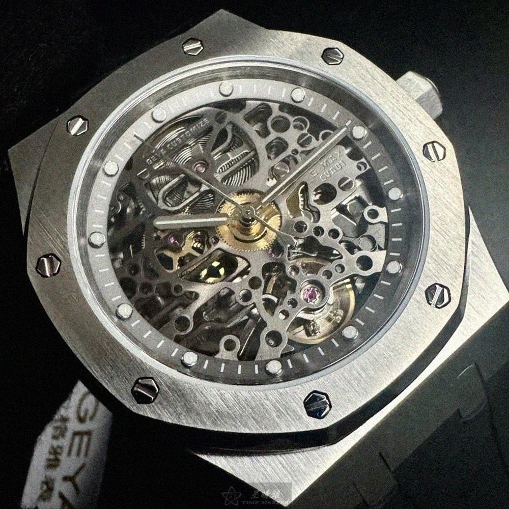 GEYA手錶,編號G78036GWKW,42mm銀錶殼,深黑色錶帶款-細節圖9