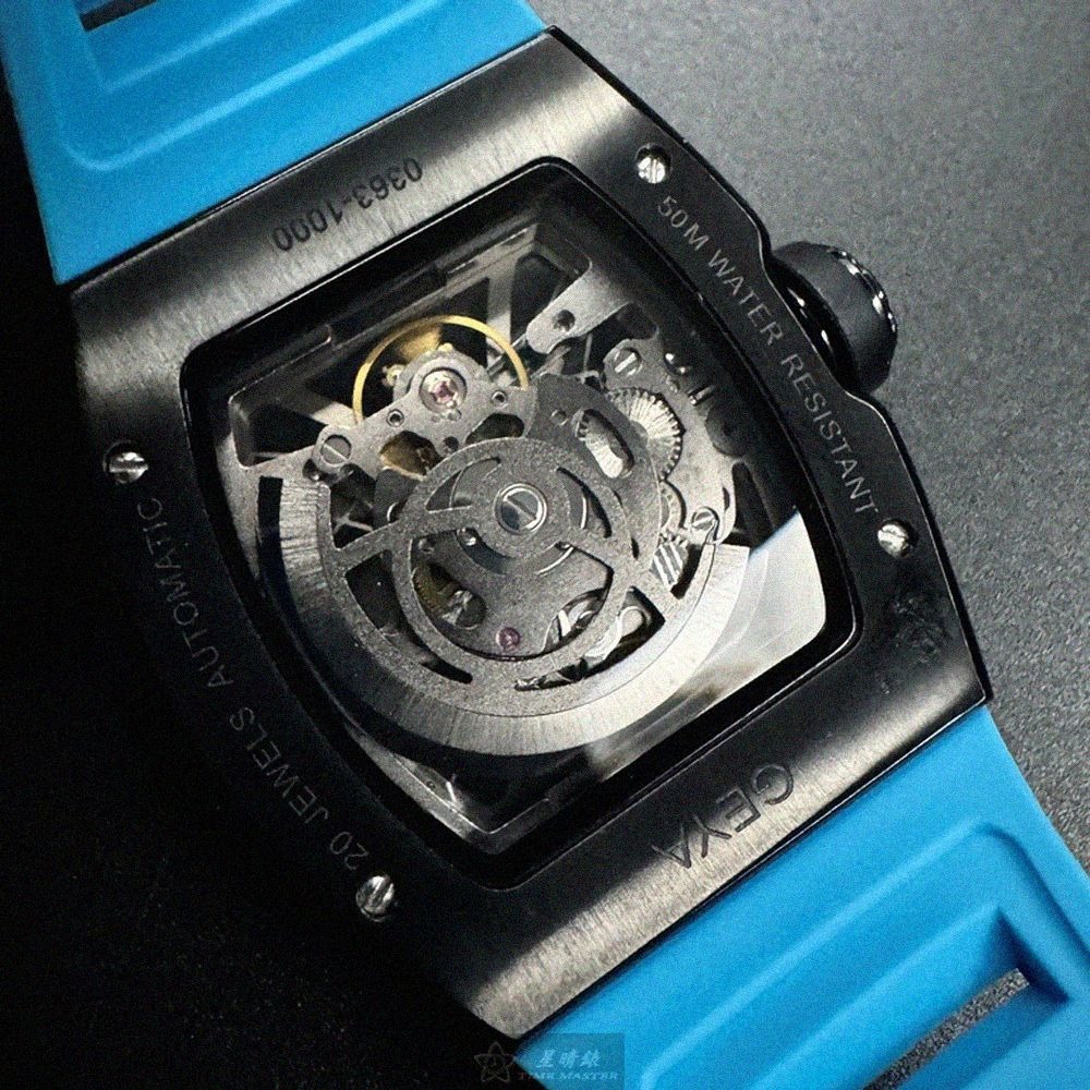 GEYA手錶,編號G78208GWKB,46mm, 52mm黑錶殼,寶藍錶帶款-細節圖6