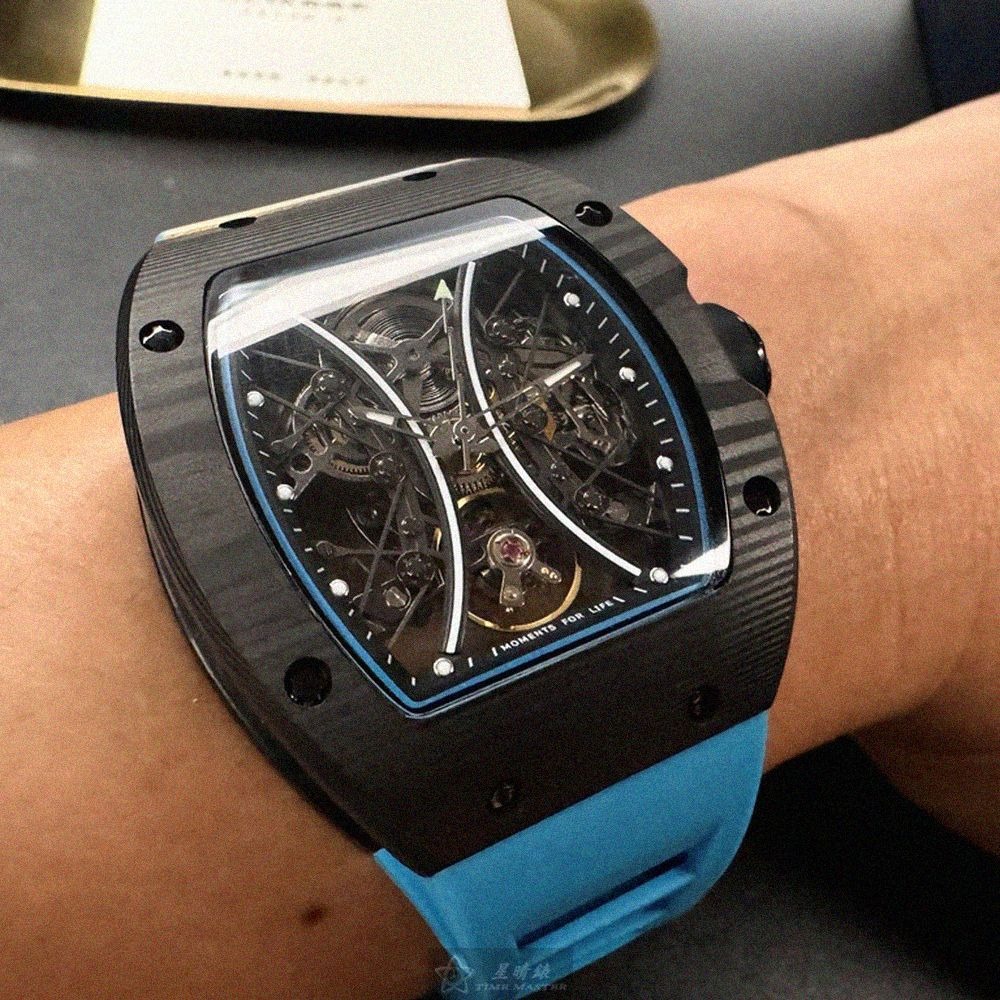 GEYA手錶,編號G78208GWKB,46mm, 52mm黑錶殼,寶藍錶帶款-細節圖7