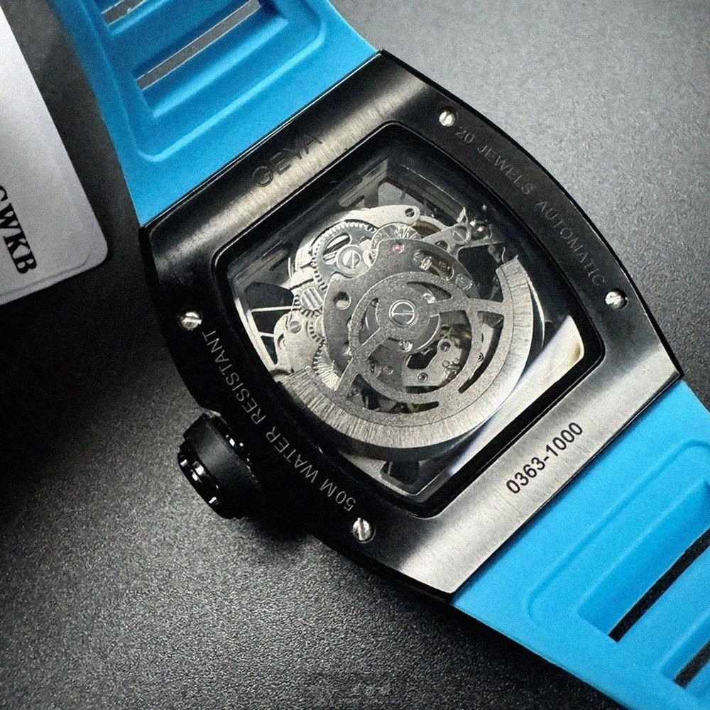 GEYA手錶,編號G78208GWKB,46mm, 52mm黑錶殼,寶藍錶帶款-細節圖8