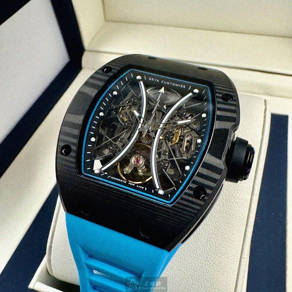 GEYA手錶,編號G78208GWKB,46mm, 52mm黑錶殼,寶藍錶帶款-細節圖9