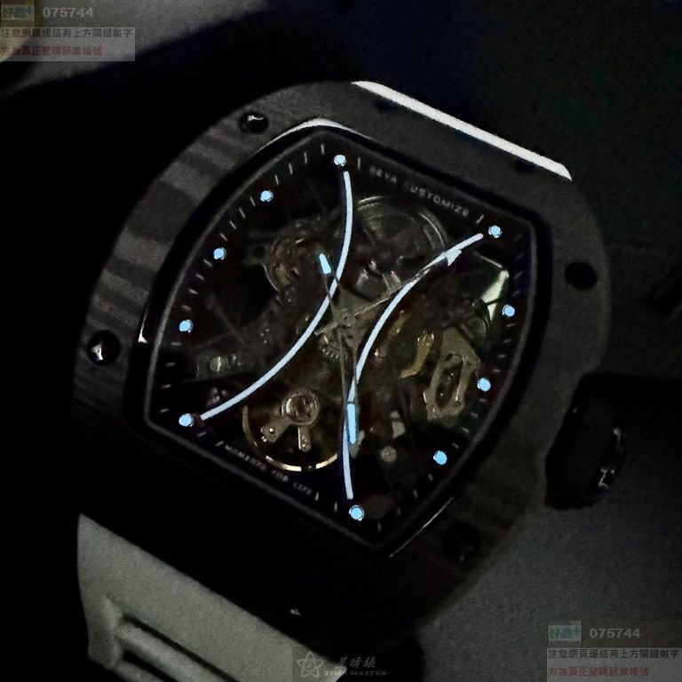 GEYA手錶,編號G78208GWKW,46mm, 52mm黑錶殼,白錶帶款-細節圖2