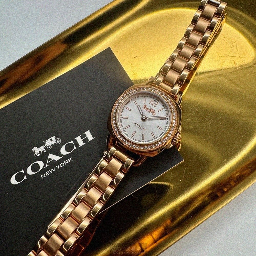 COACH手錶,編號CH00287,24mm玫瑰金錶殼,玫瑰金色錶帶款-細節圖3