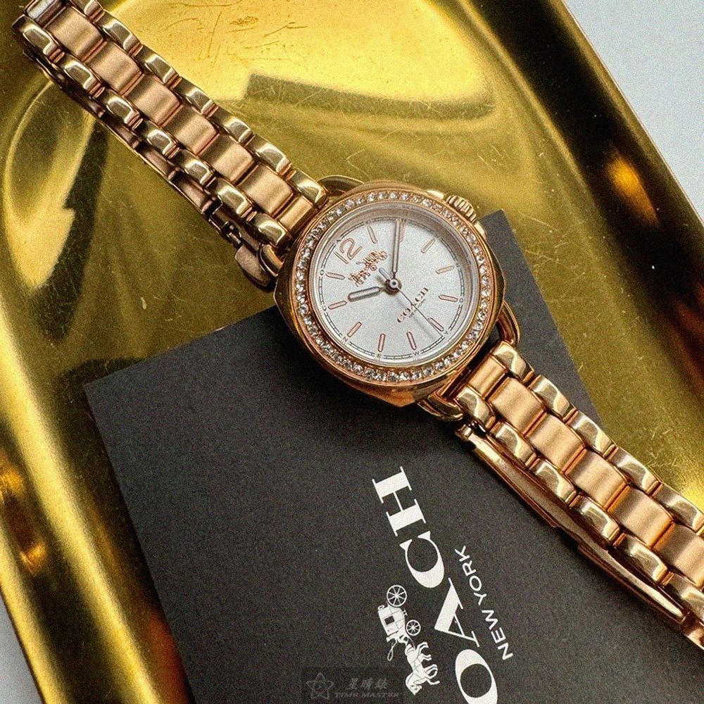 COACH手錶,編號CH00287,24mm玫瑰金錶殼,玫瑰金色錶帶款-細節圖4