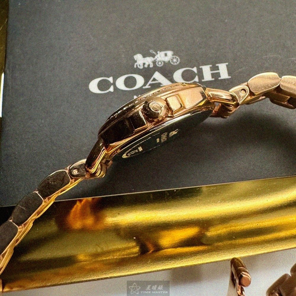 COACH手錶,編號CH00287,24mm玫瑰金錶殼,玫瑰金色錶帶款-細節圖8