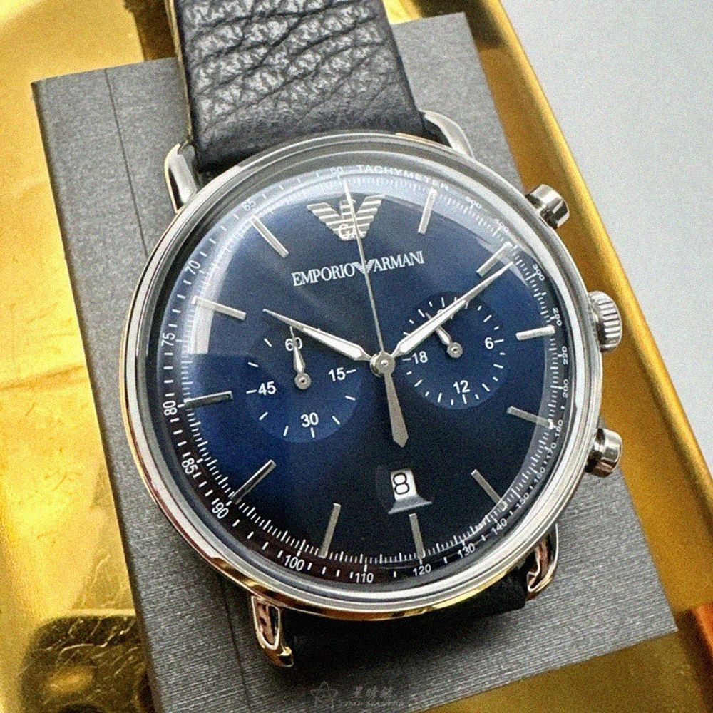 ARMANI手錶,編號AR00085,42mm銀錶殼,深黑色錶帶款-細節圖4