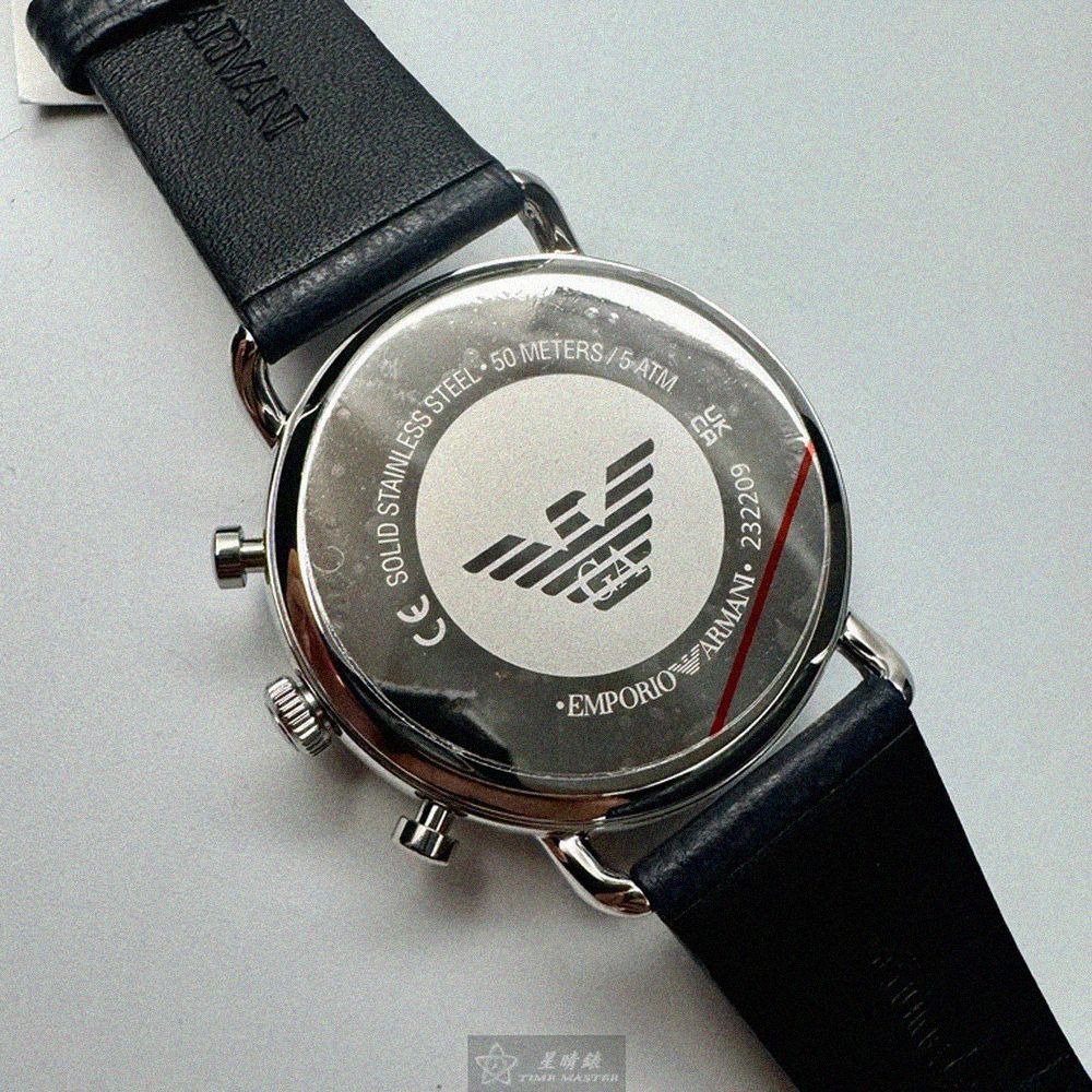 ARMANI手錶,編號AR00085,42mm銀錶殼,深黑色錶帶款-細節圖6