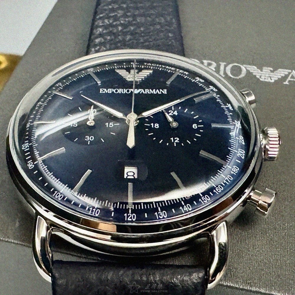 ARMANI手錶,編號AR00085,42mm銀錶殼,深黑色錶帶款-細節圖11