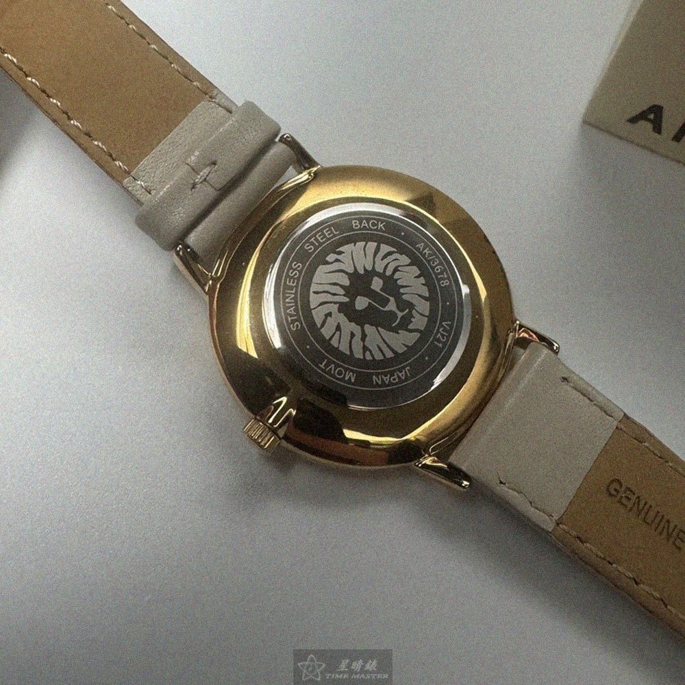 ANNE KLEIN手錶,編號AN00613,34mm金色錶殼,淺灰色錶帶款-細節圖3