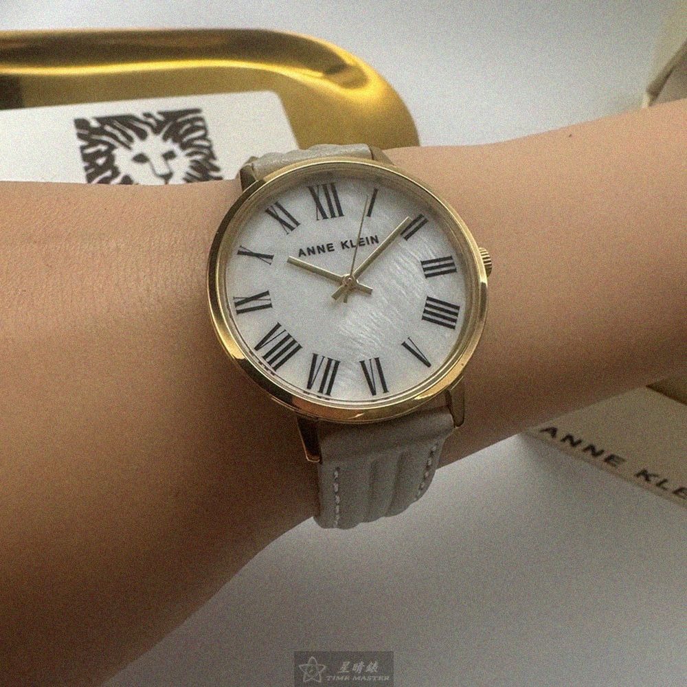 ANNE KLEIN手錶,編號AN00613,34mm金色錶殼,淺灰色錶帶款-細節圖6