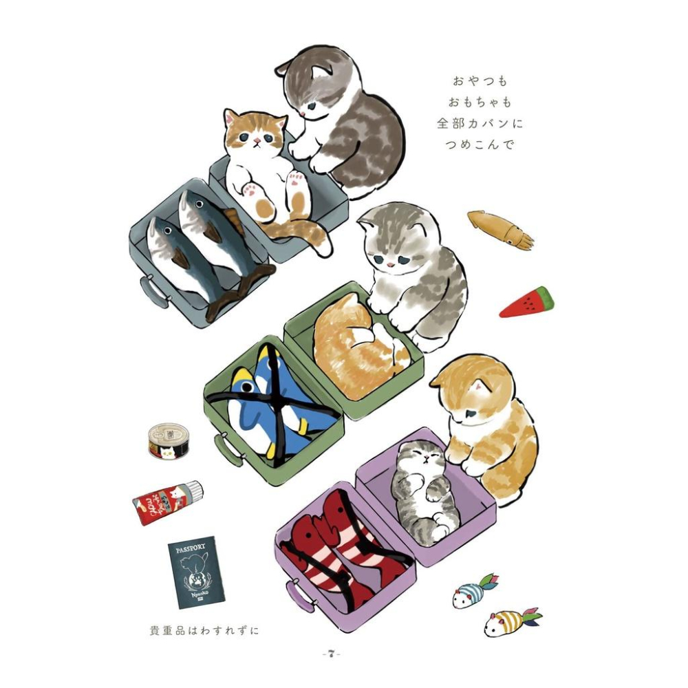 [代訂]mofusand ぢゅの 插畫集 旅するにゃんこに恋をする 9784047368163-細節圖6