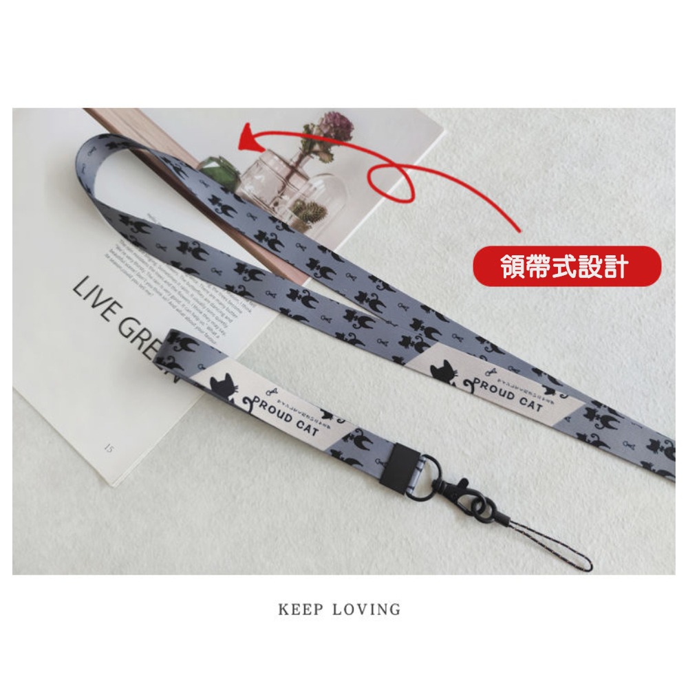 黑貓手機掛繩 手機吊飾 手機鍊 尼龍設計 耐磨耐用-細節圖2