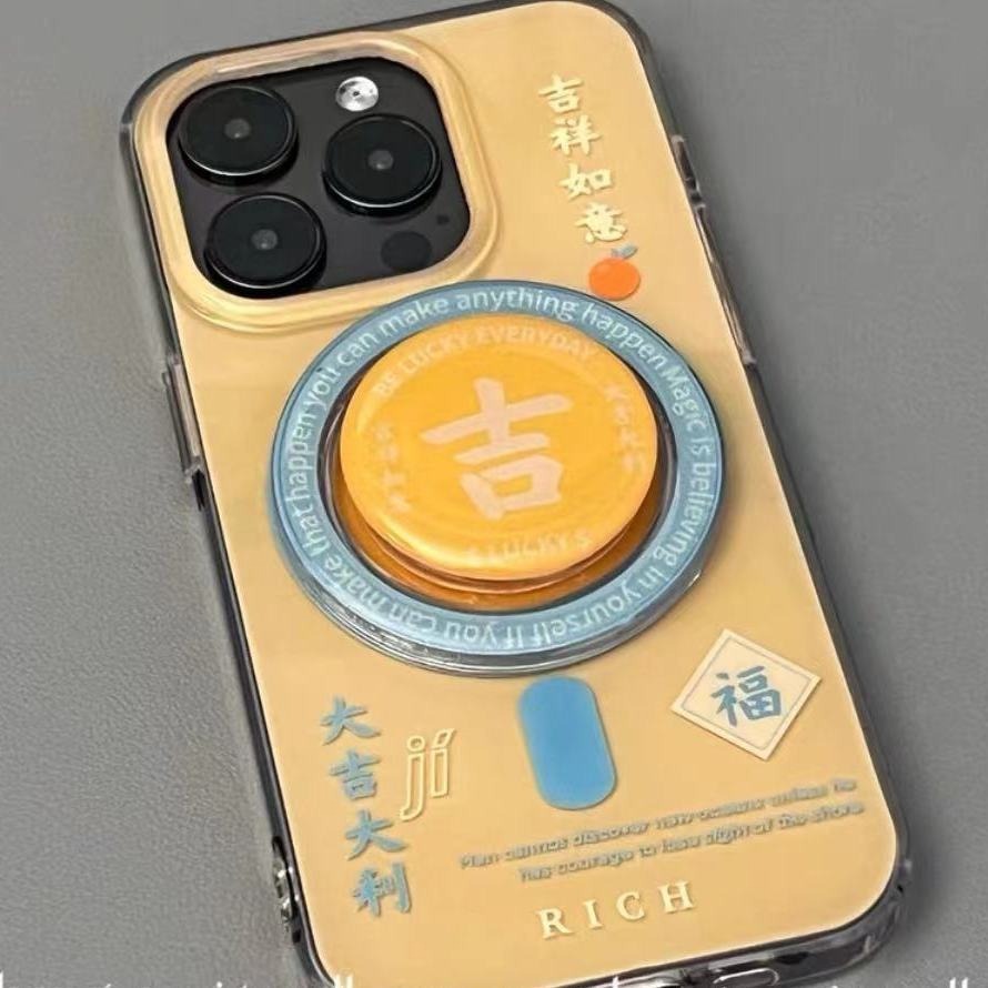 MAGSAFE磁吸手機氣囊支架 手機支架 桌面支架 過年招財 吉祥物 磁吸支架(不含手機殼)-細節圖2