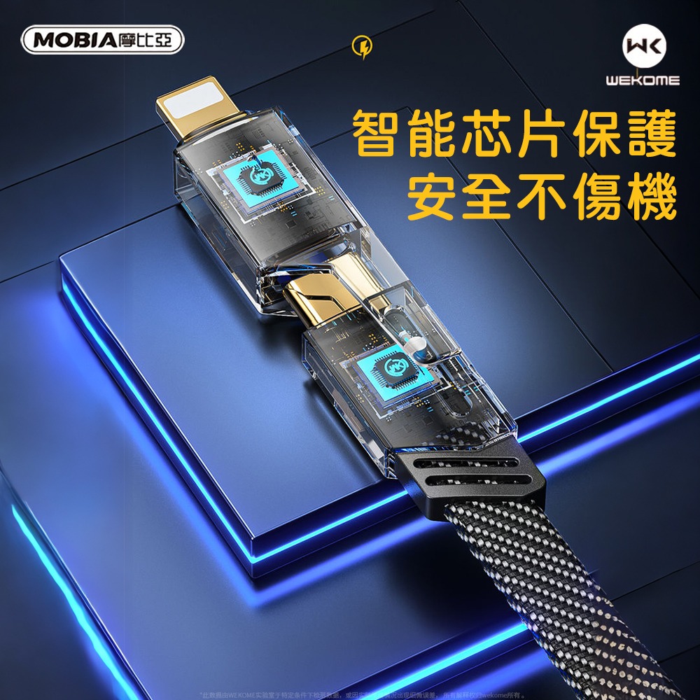 WEKOME 四合一數據線 機甲數據線 65W快充數據線 四合一充電線 PD快充線 iphone充電線 typec充電線-細節圖7