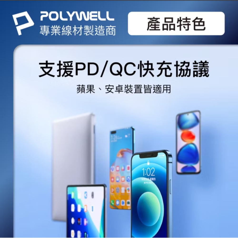 POLYWELL 40W雙孔PD快充頭 雙TypeC 數位顯示 GaN氮化鎵 體積小 BSMI認證-細節圖7