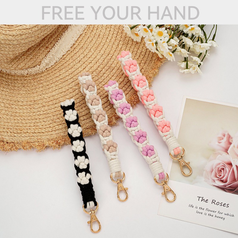 手工編織掛繩 手機吊飾 手機掛繩 萌萌貓爪設計 可愛俏皮 手機掛繩 小物吊飾-細節圖3