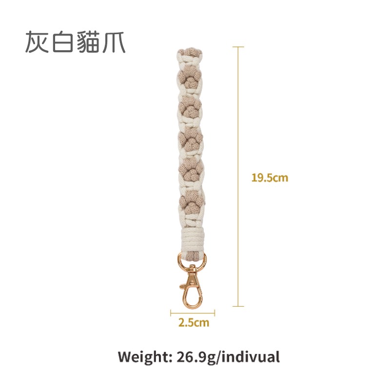 手工編織掛繩 手機吊飾 手機掛繩 萌萌貓爪設計 可愛俏皮 手機掛繩 小物吊飾-規格圖9