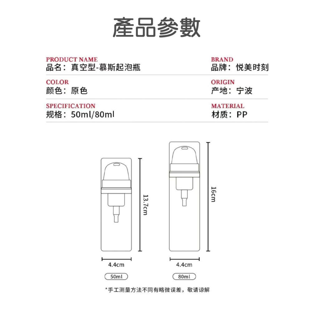 真空泵泡沫慕斯分裝瓶 綿密細緻泡沫 50ml/80ml兩款可選 攜帶方便 用量省更環保-細節圖9