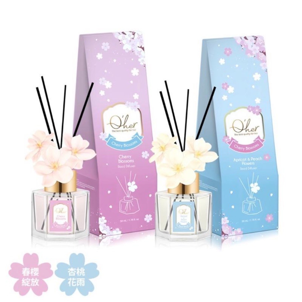 【Fm時尚家居】Q’her植感 櫻花絮絮擴香香氛瓶  50ml (春櫻綻放/杏桃花語) 2款任選-細節圖7